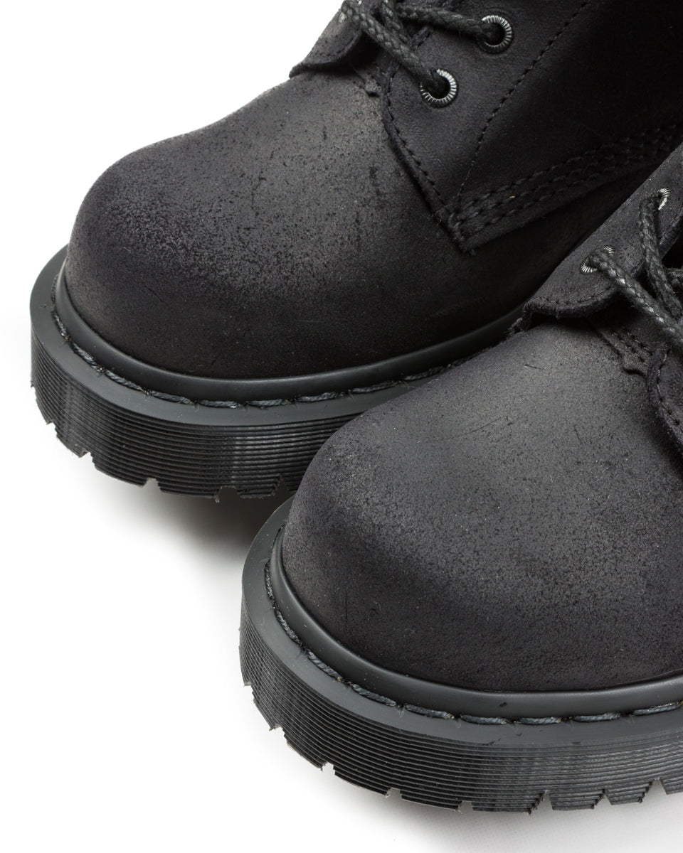 Dr. Martens 1460 Made in England Lace Up Boots - Black Waxy Commander - Standard & Strange