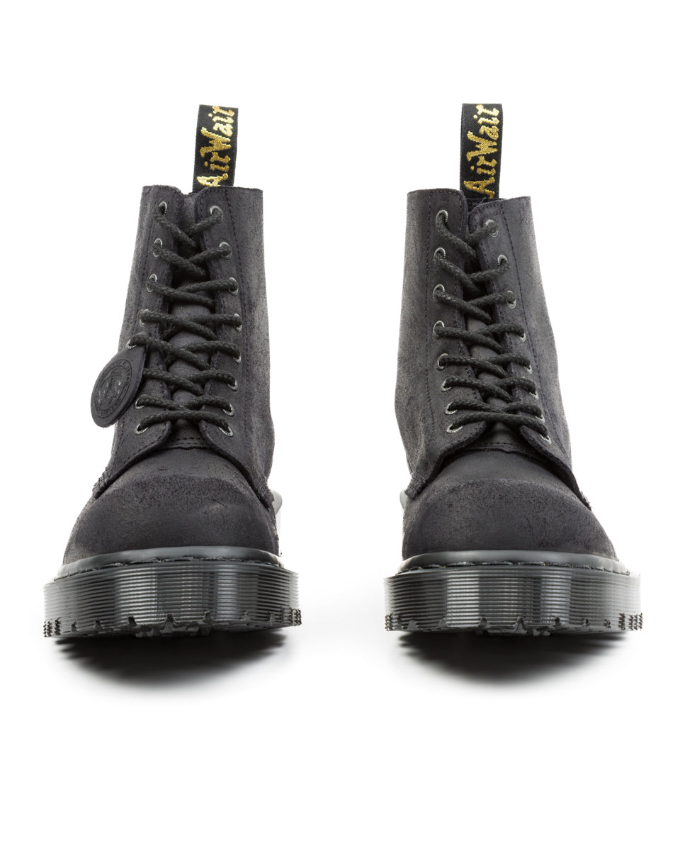 Dr. Martens 1460 Made in England Lace Up Boots - Black Waxy Commander - Standard & Strange