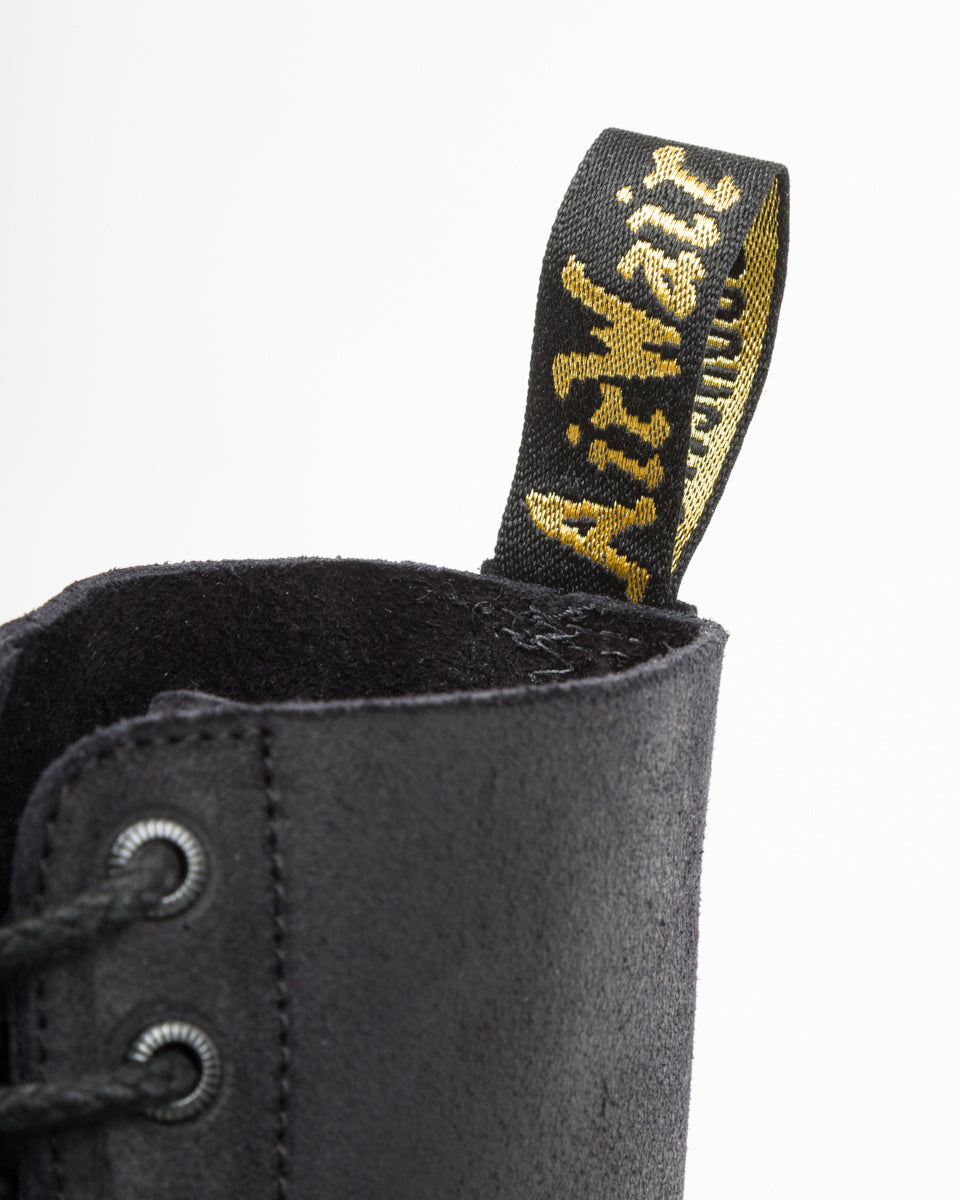 Dr. Martens 1460 Made in England Lace Up Boots - Black Waxy Commander - Standard & Strange