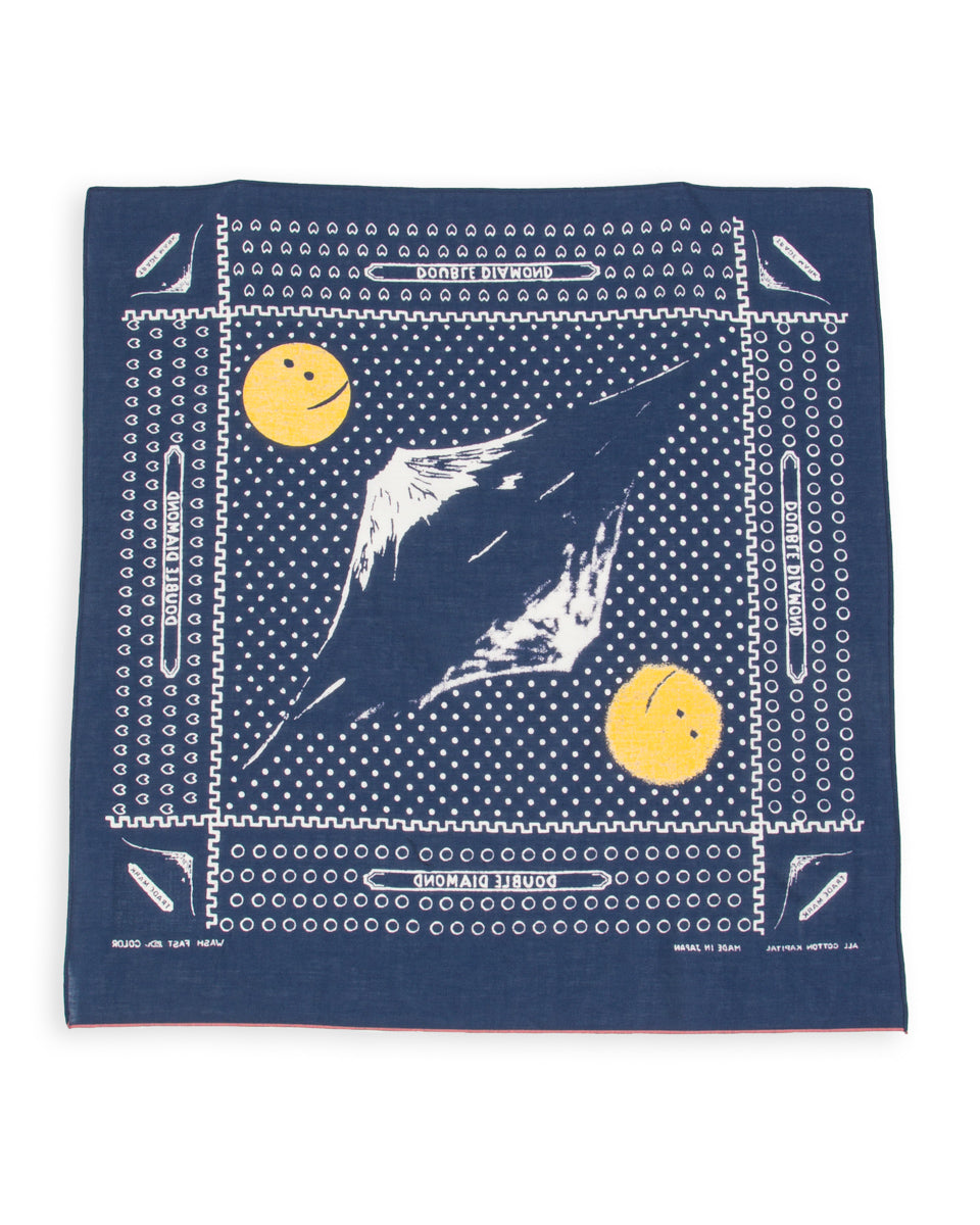 Kapital Fastcolor Selvedge Bandanna (Mirrored Fuji PROFILE RAINBOWY) - Navy - Standard & Strange
