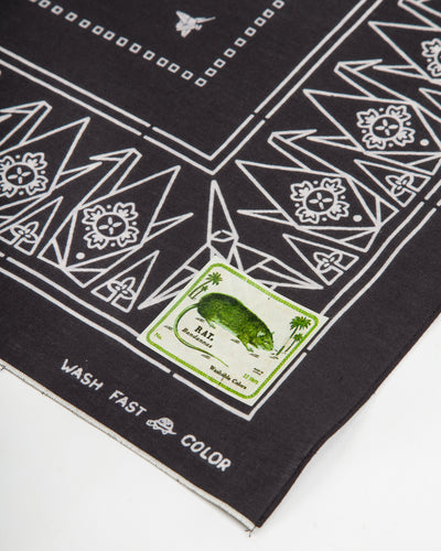 Kapital Fastcolor Selvedge Bandanna (ORIGAMI) - Black - Standard & Strange