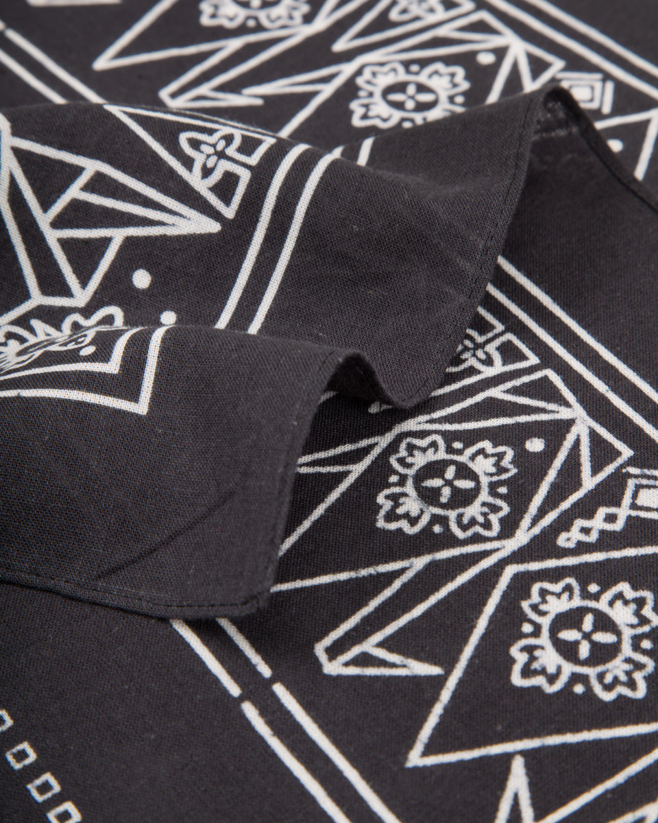 Kapital Fastcolor Selvedge Bandanna (ORIGAMI) - Black - Standard & Strange