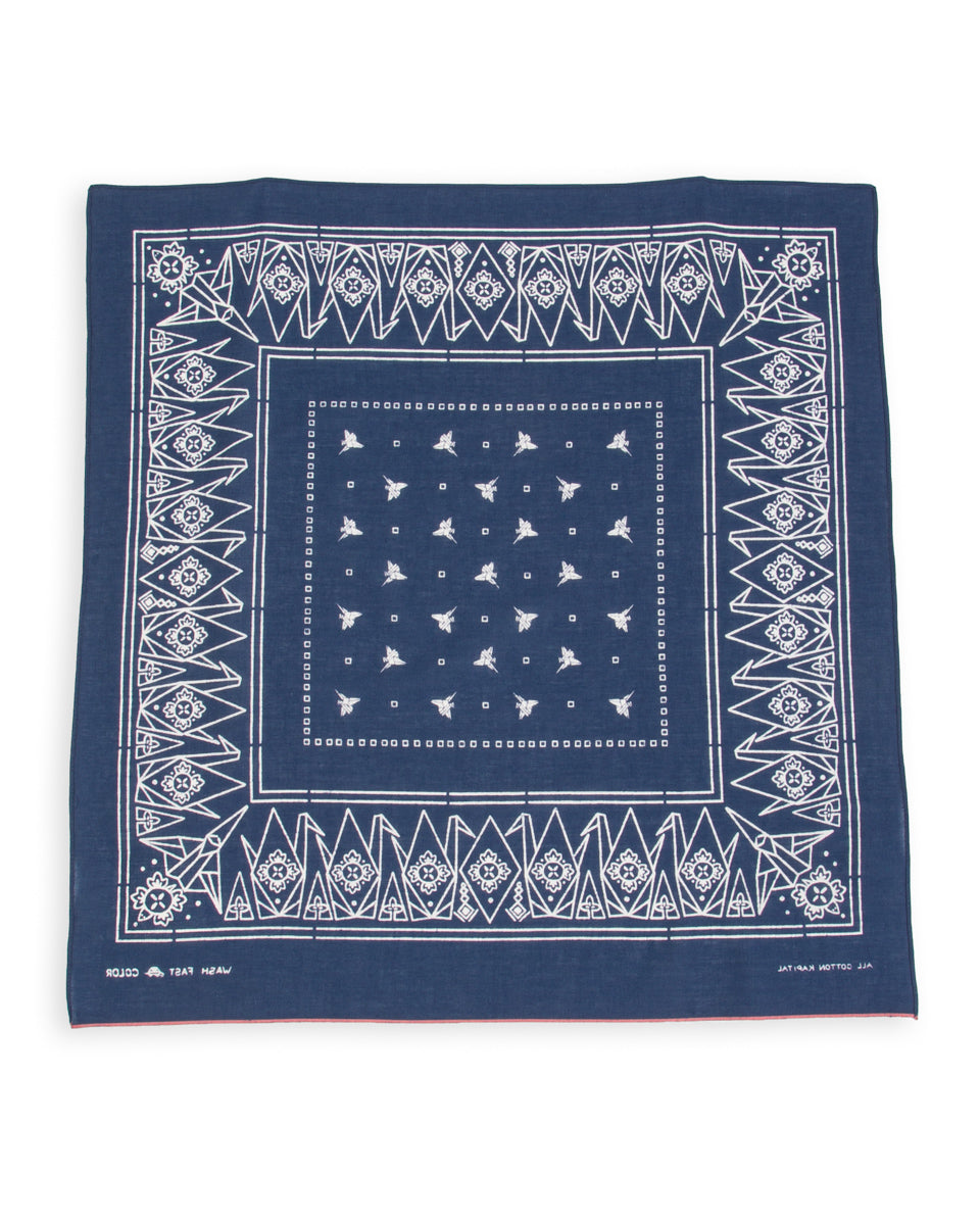 Kapital Fastcolor Selvedge Bandanna (ORIGAMI) - Navy - Standard & Strange