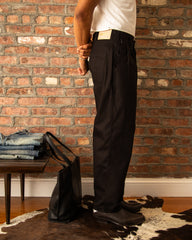 Fauves Peg Top Pant - Black Gabardine - Standard & Strange