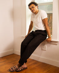 Fauves Peg Top Pant - Black Gabardine - Standard & Strange