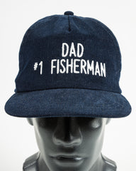 The Real McCoy's Five Panel Corduroy Cap / #1 Fishing Dad - Navy - Standard & Strange