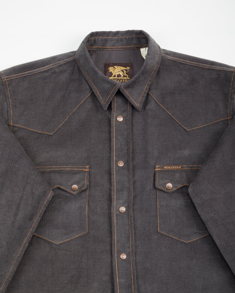 Indigofera Ryman Shirt - Steel Grey Corduroy - Standard & Strange