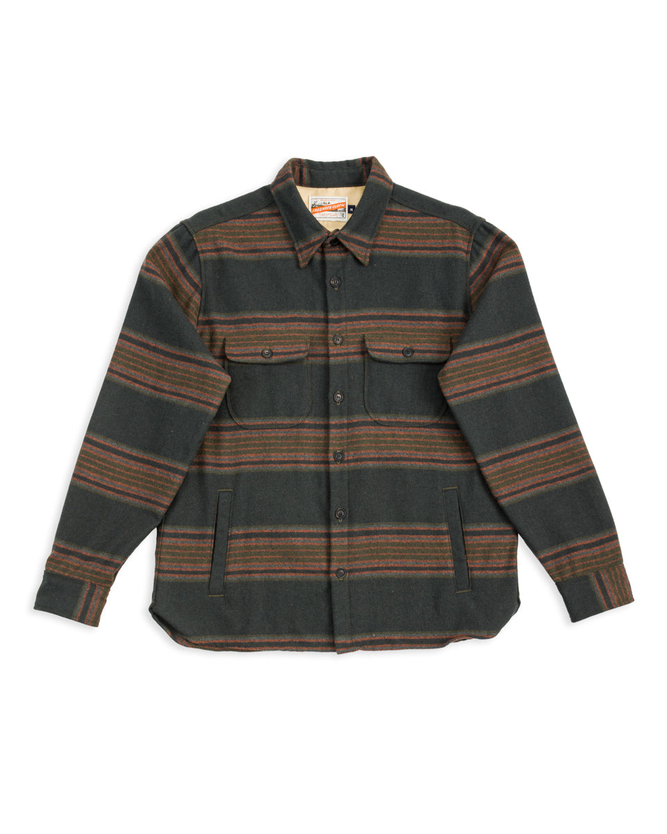 Freenote Alta Overshirt - Black Stripe Wool - Standard & Strange