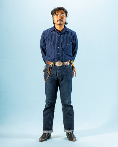 Freenote Bodie Shirt - Indigo Wabash Stripe - Standard & Strange