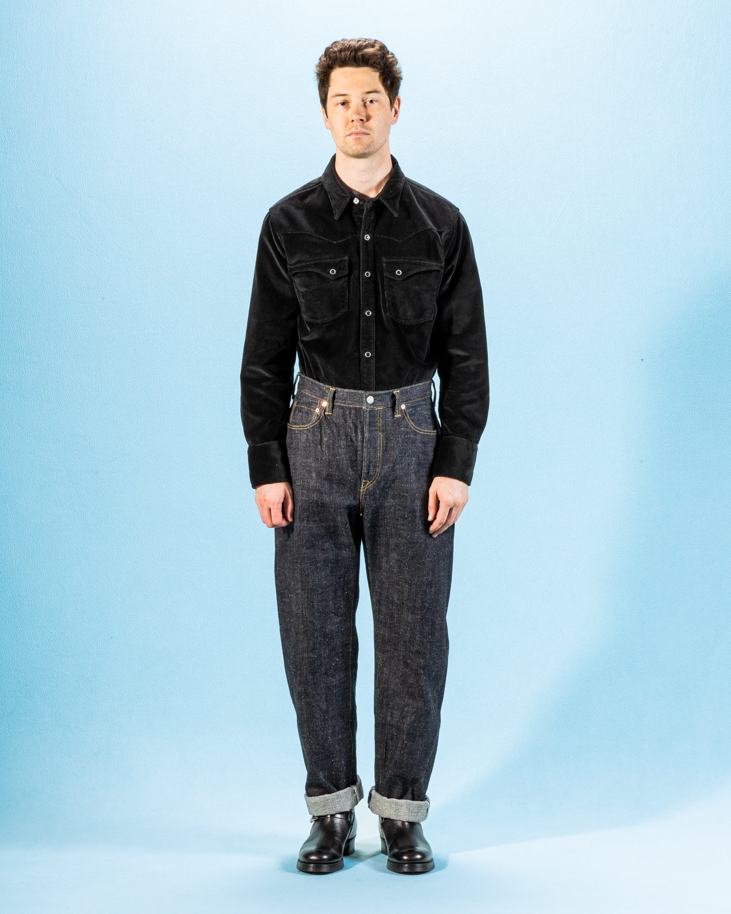 Freenote Calico Western Shirt - Black Corduroy - Standard & Strange