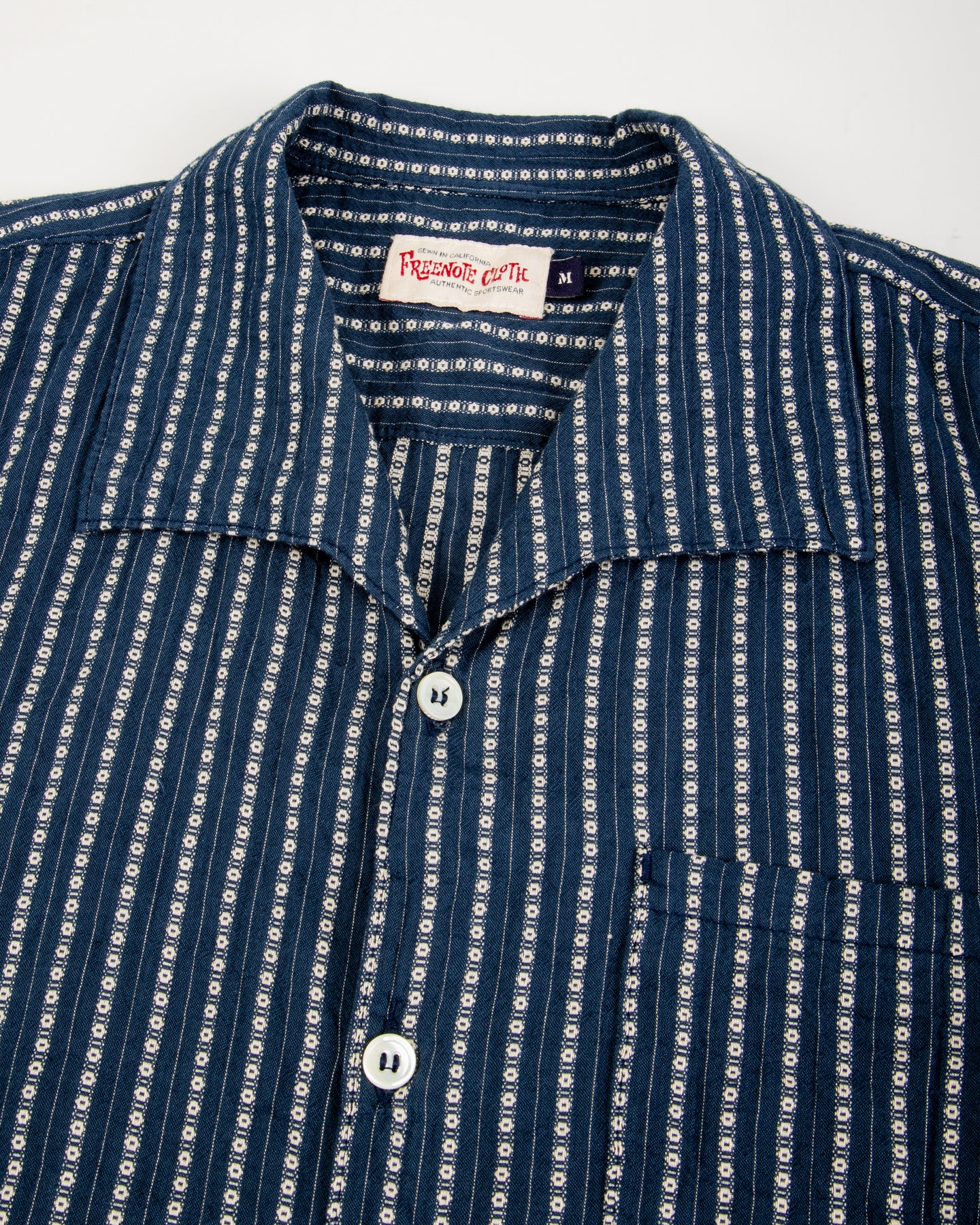 Freenote Cayucos S/S Shirt - Jacquard Navy - Standard & Strange
