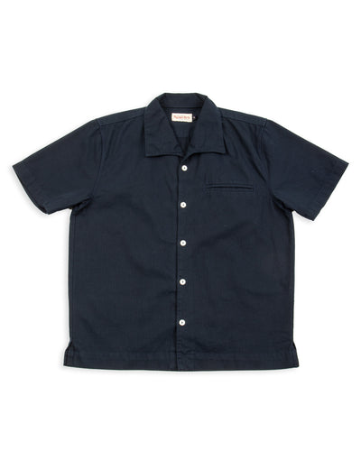Freenote Cayucos S/S Shirt - Navy Herringbone - Standard & Strange