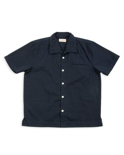 Freenote Cayucos S/S Shirt - Navy Herringbone - Standard & Strange