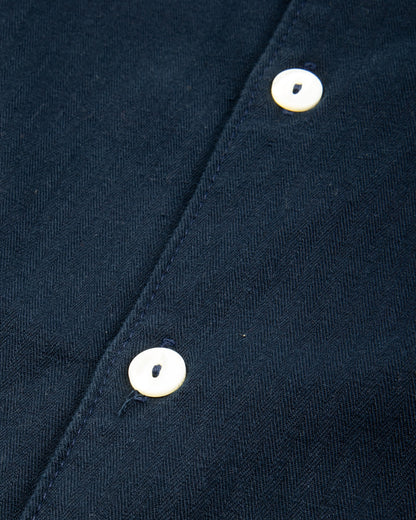Freenote Cayucos S/S Shirt - Navy Herringbone - Standard & Strange