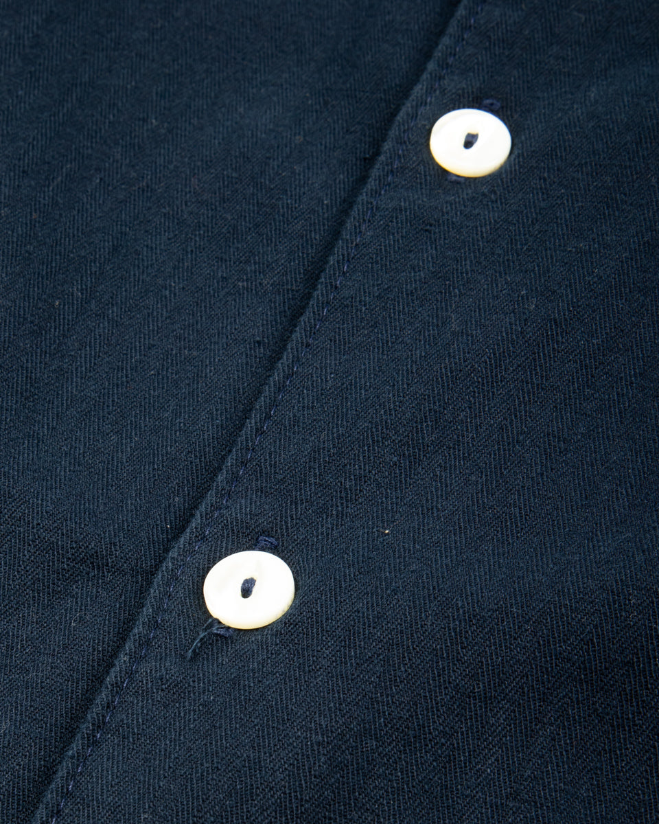 Freenote Cayucos S/S Shirt - Navy Herringbone - Standard & Strange