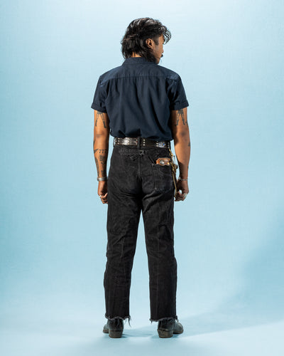 Freenote Cayucos S/S Shirt - Navy Herringbone - Standard & Strange