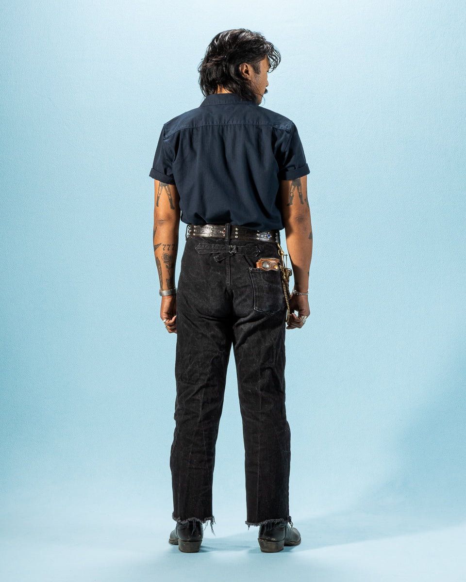 Freenote Cayucos S/S Shirt - Navy Herringbone - Standard & Strange