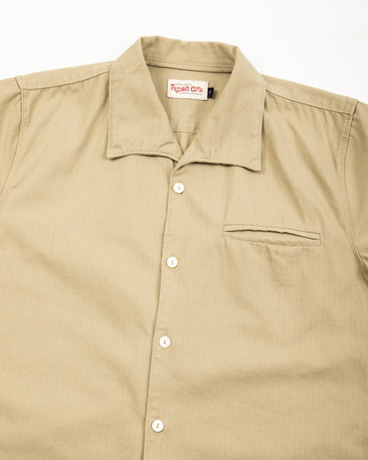 Freenote Cayucos S/S Shirt - Tan Herringbone - Standard & Strange