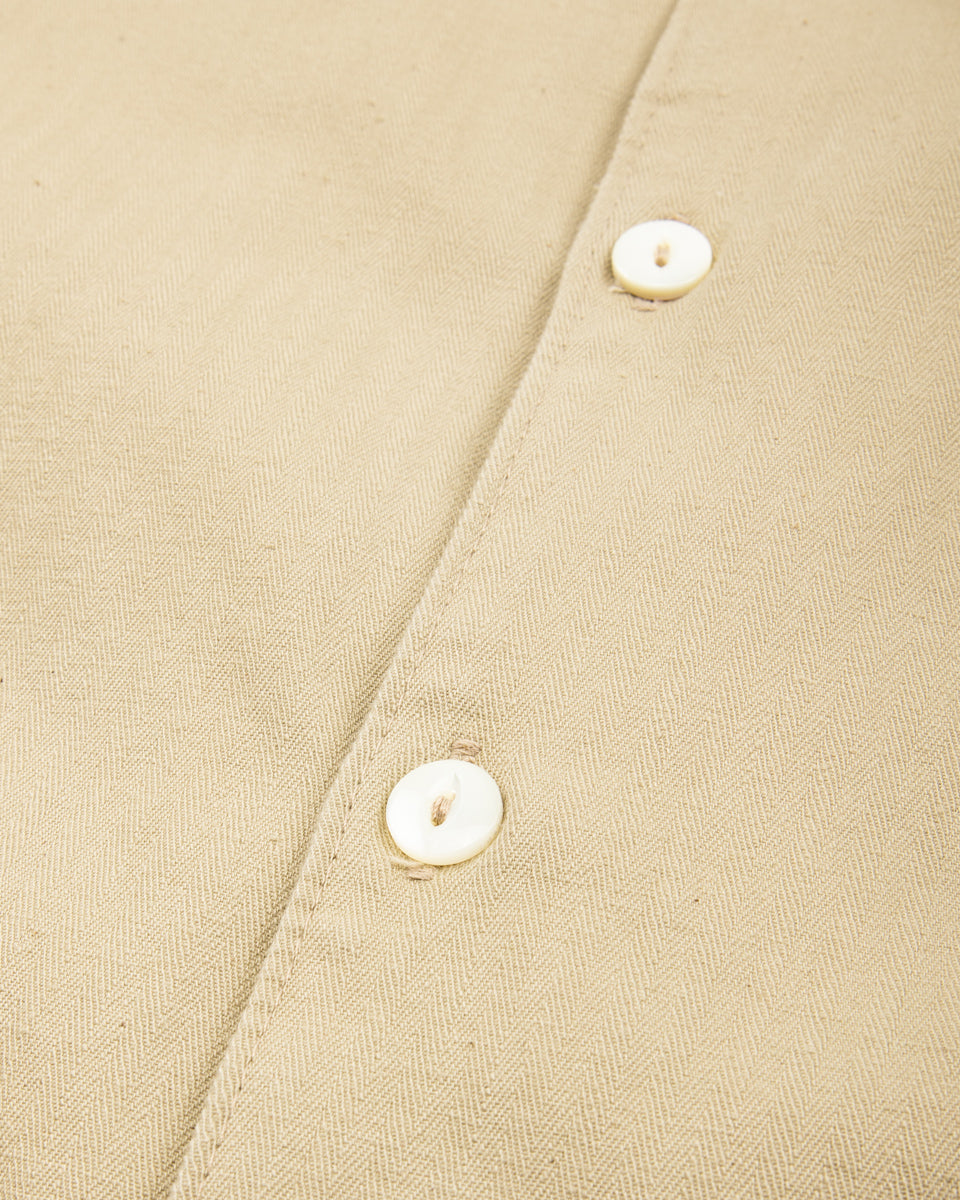 Freenote Cayucos S/S Shirt - Tan Herringbone - Standard & Strange