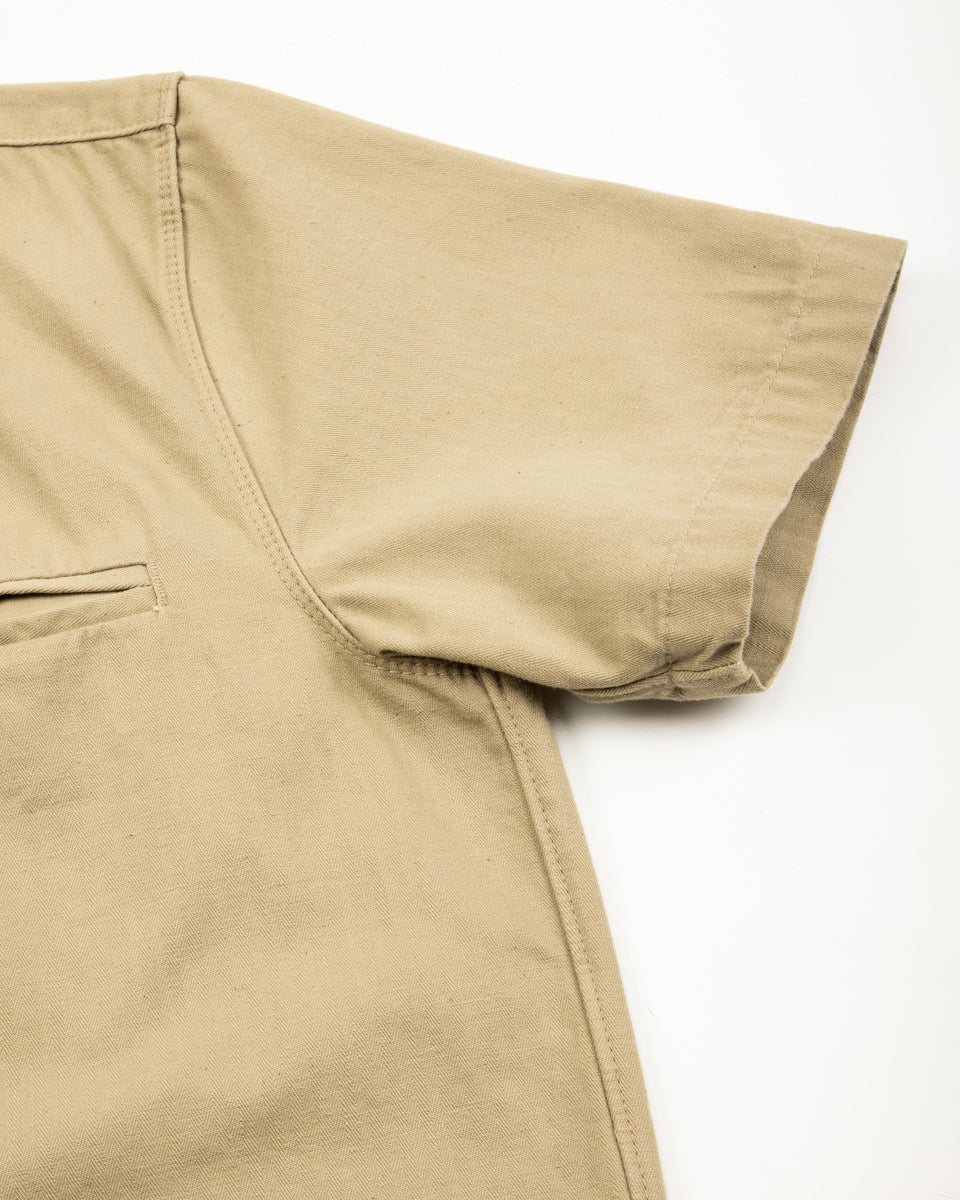 Freenote Cayucos S/S Shirt - Tan Herringbone - Standard & Strange