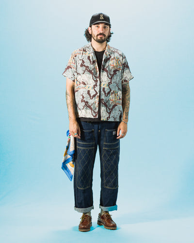 Freenote Hawaiian Shirt - Light Blue Skeleton - Standard & Strange