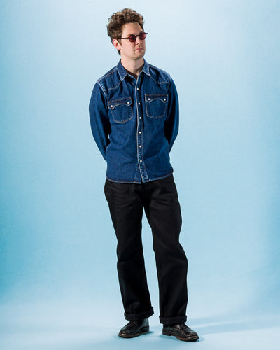 Freenote Modern Western Shirt - Stone Washed 11oz Denim - Standard & Strange