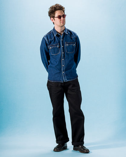 Freenote Modern Western Shirt - Stone Washed 11oz Denim - Standard & Strange