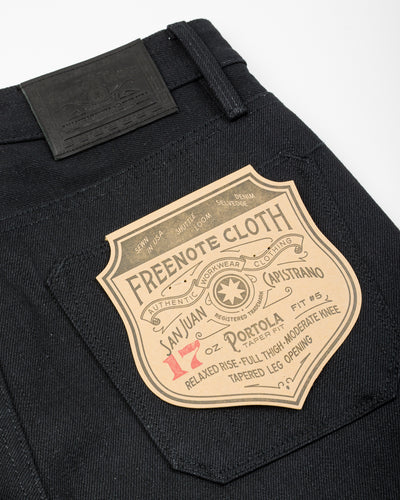 Freenote Portola Classic Taper - 17oz Black Slub - Standard & Strange