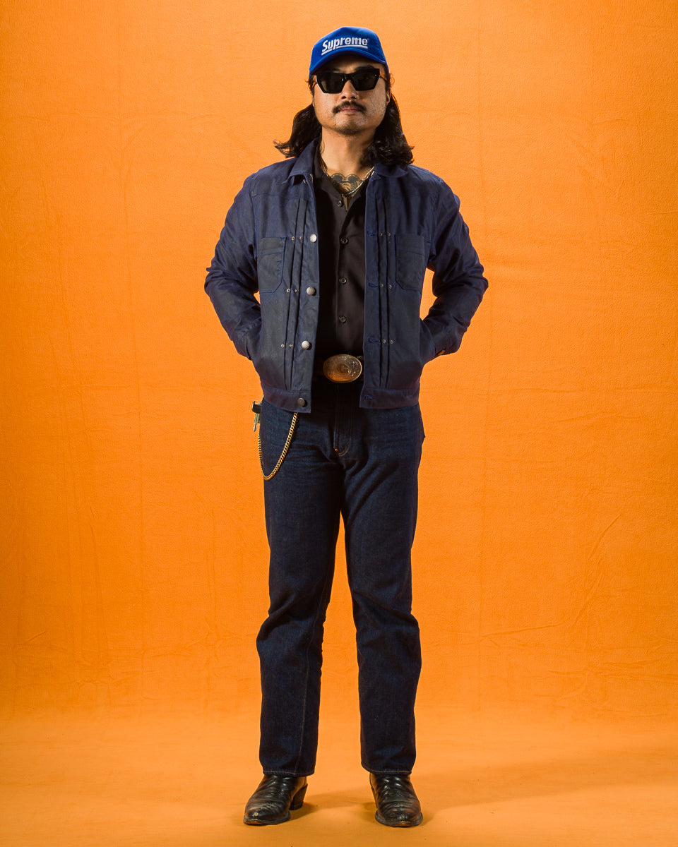 Freenote RJ-1 Jacket - Navy Waxed Canvas - Standard & Strange
