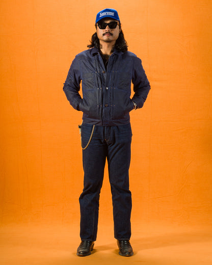 Freenote RJ-1 Jacket - Navy Waxed Canvas - Standard & Strange