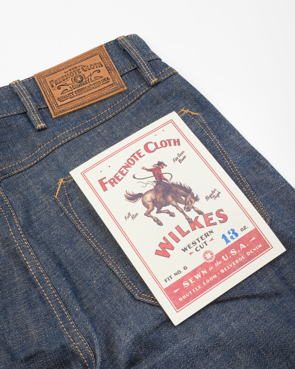 Freenote Wilkes Western - 13oz Natural Rinsed Denim - Standard & Strange