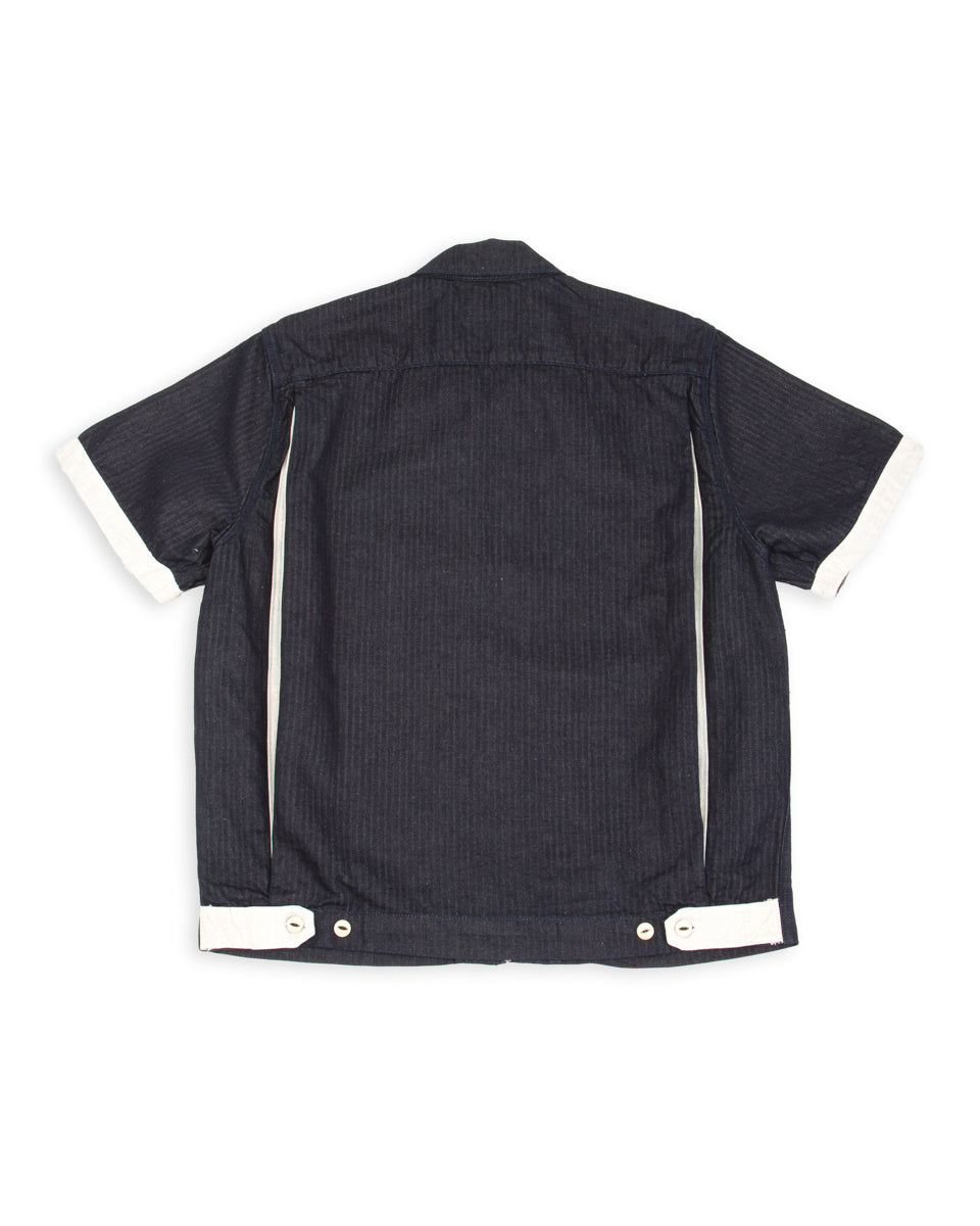 Yorba Zip S/S Shirt - Navy Herringbone – Standard & Strange