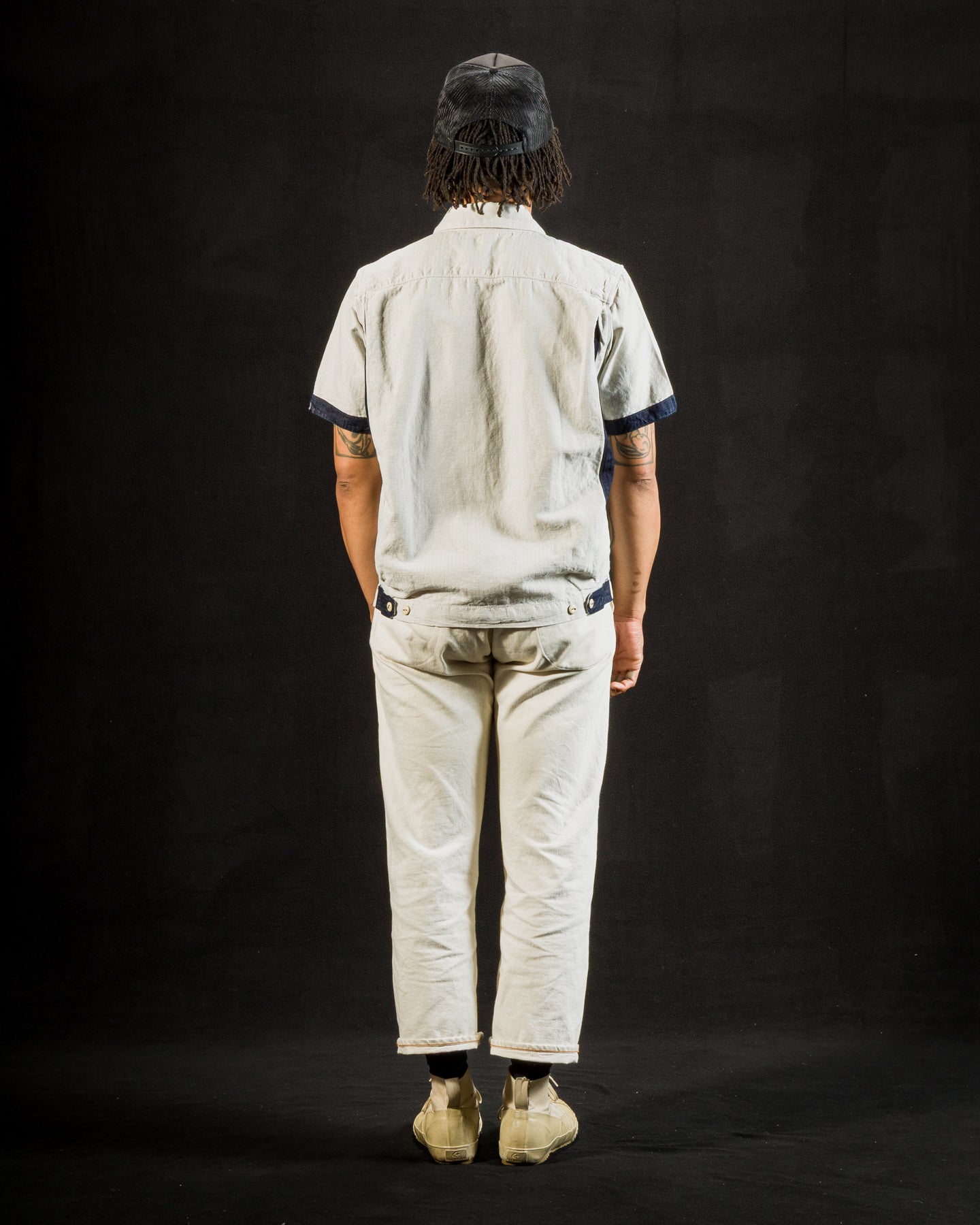 Yorba Zip S/S Shirt- White Herringbone – Standard & Strange
