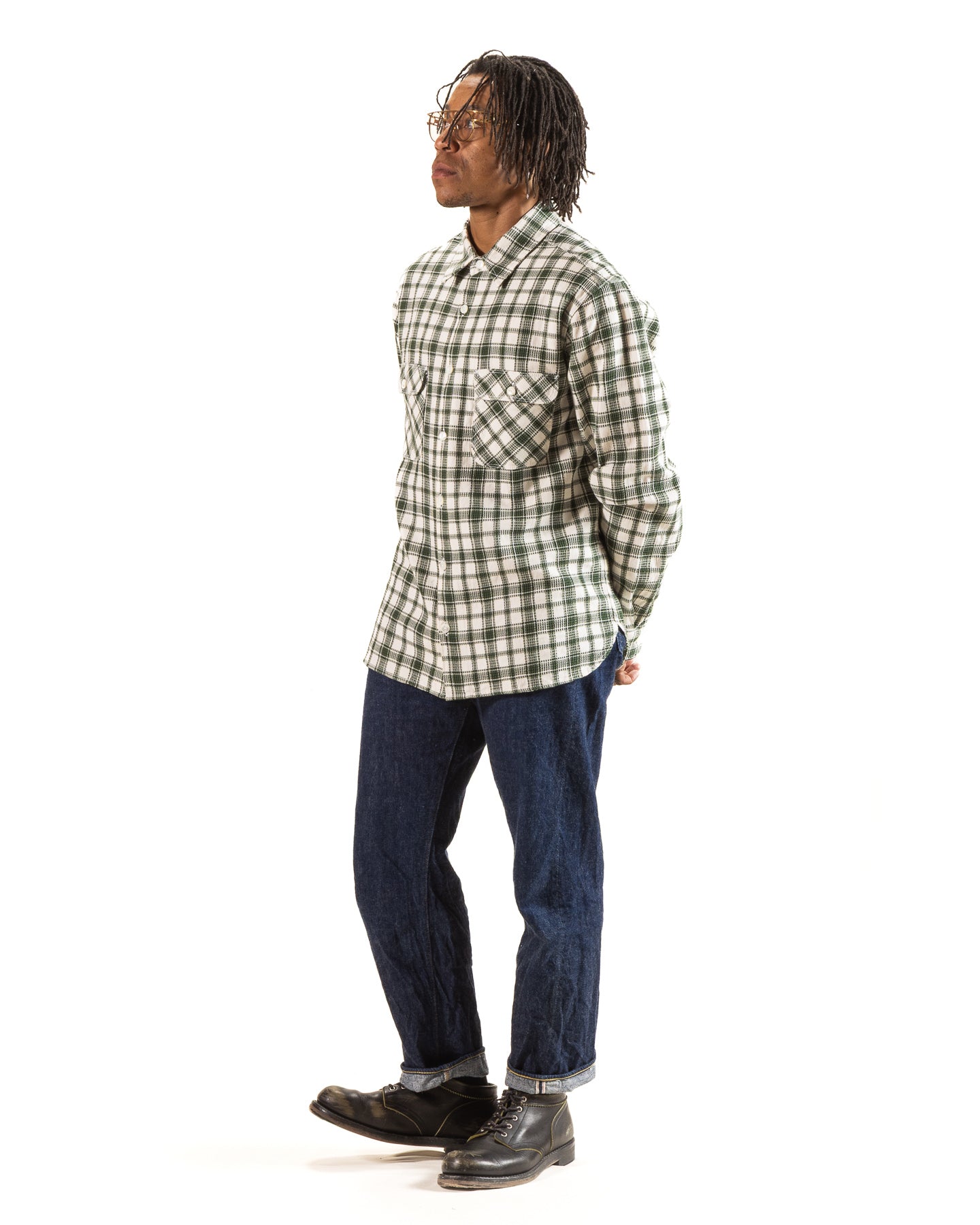 Freenote Benson Shirt - Cactus Green Plaid - Standard & Strange