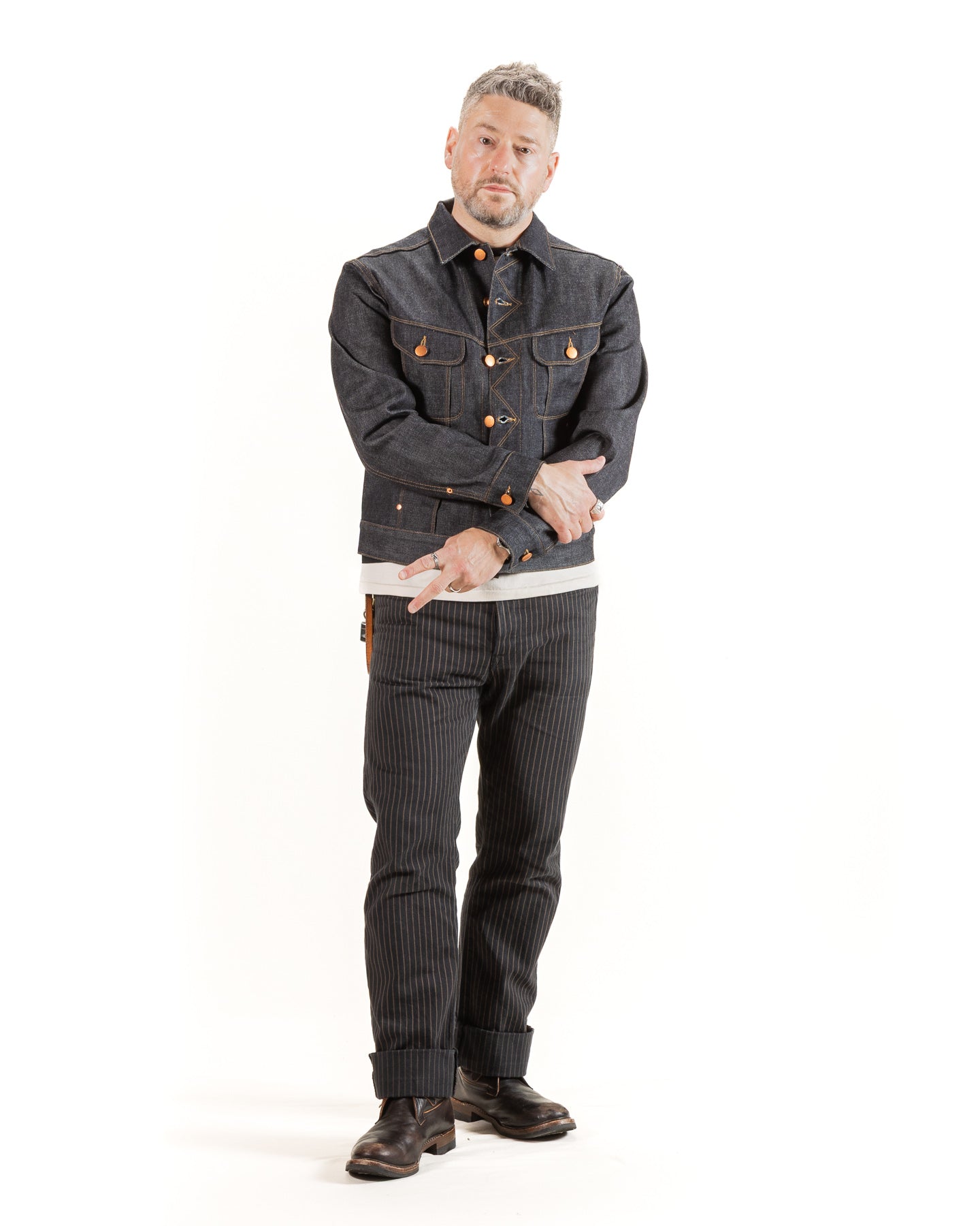 High Low Jacket - 14oz Broken Twill Denim