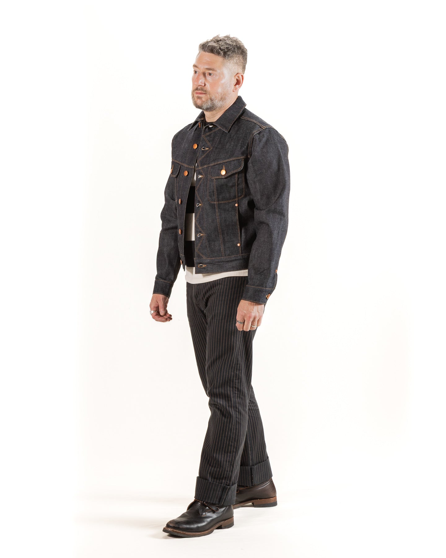 High Low Jacket - 14oz Broken Twill Denim