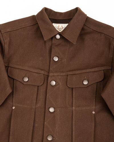 High Low Jacket - 15oz Dark Brown Denim