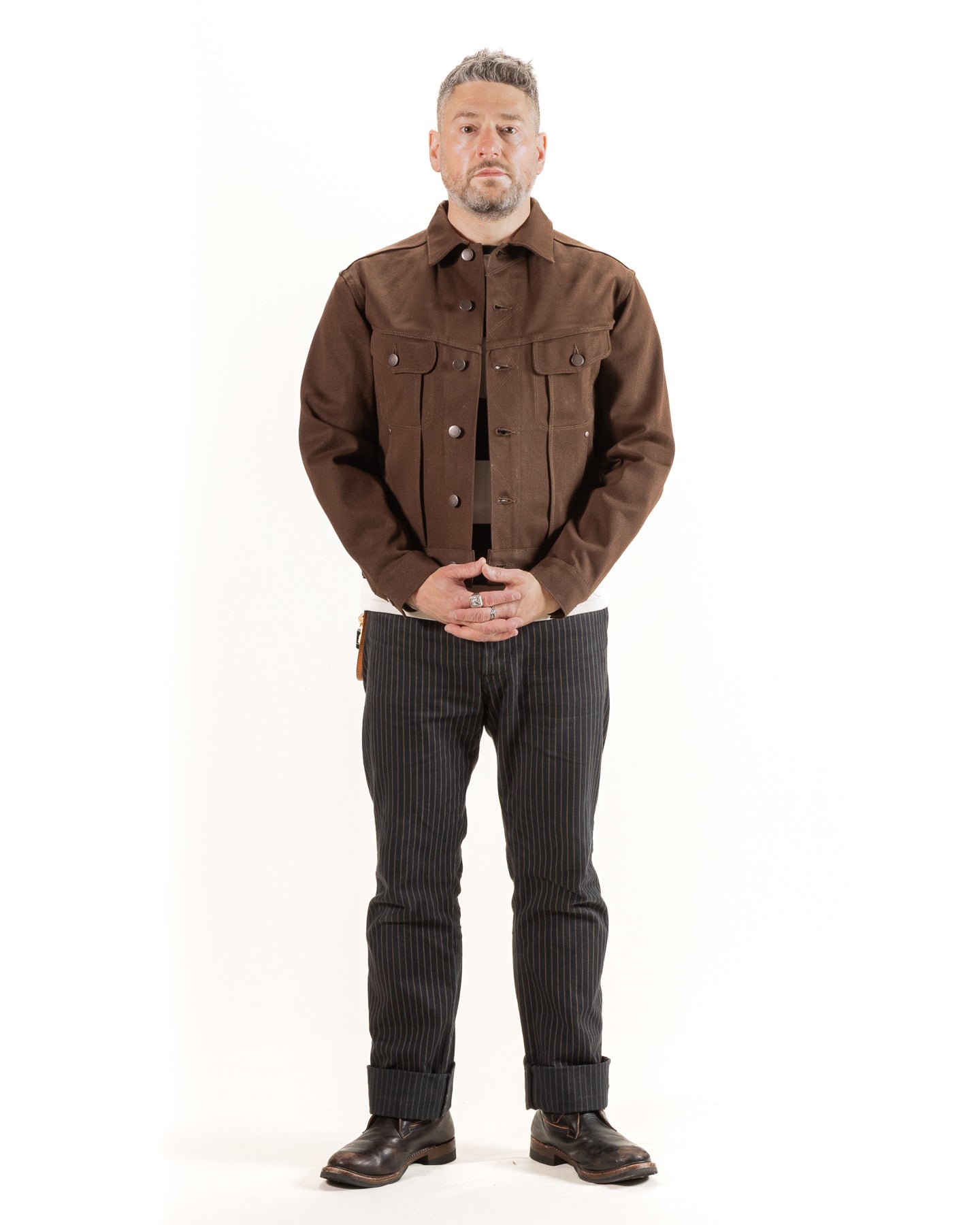 High Low Jacket - 15oz Dark Brown Denim