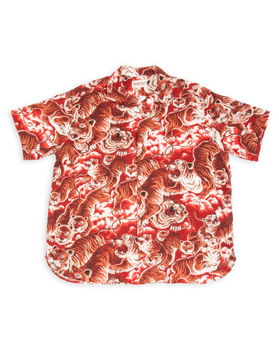 Hawaiian Shirt - Red Tiger