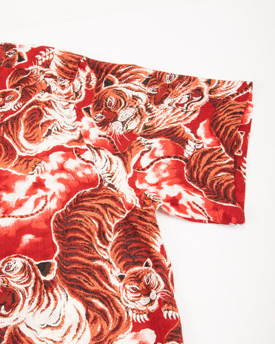 Hawaiian Shirt - Red Tiger