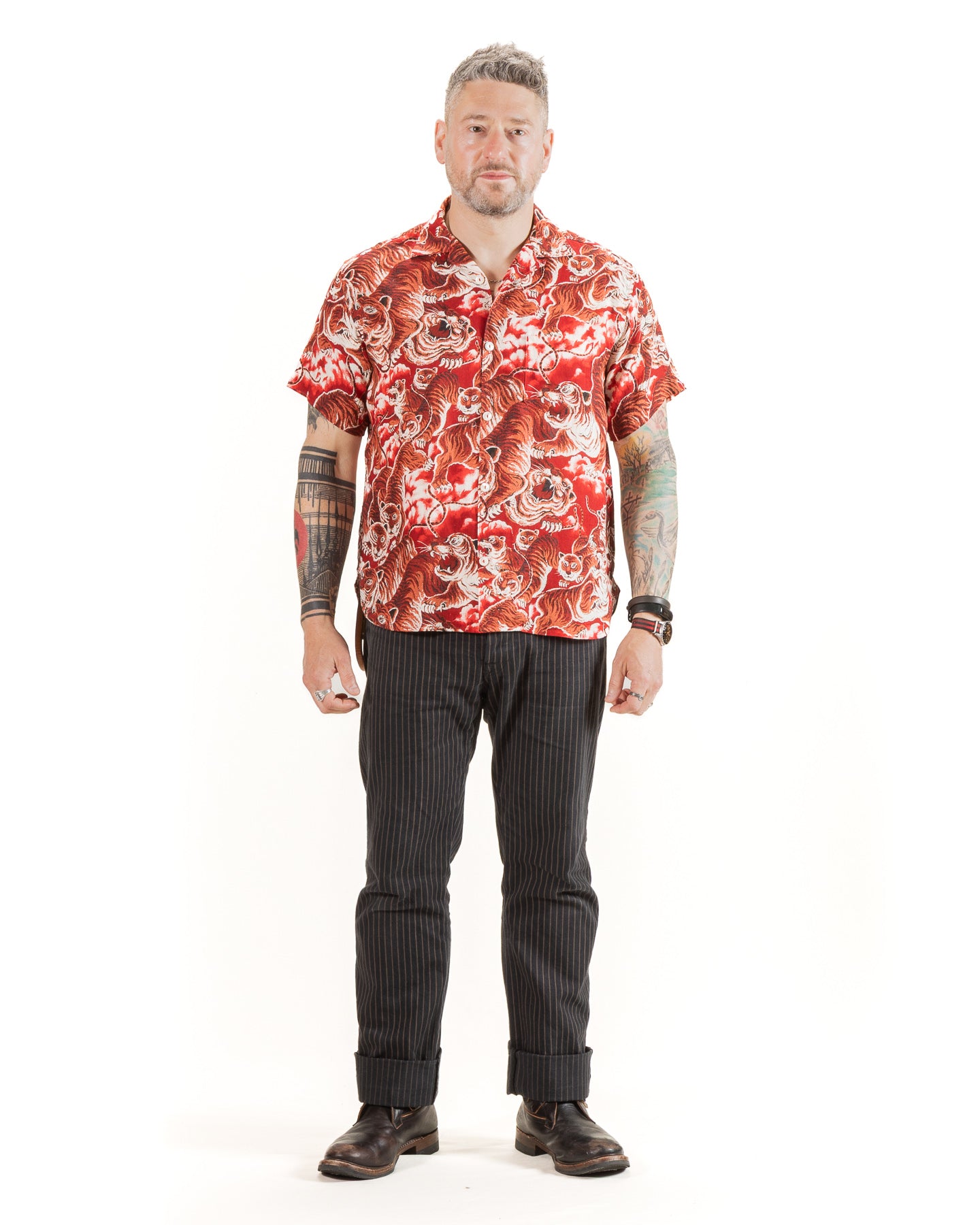 Hawaiian Shirt - Red Tiger