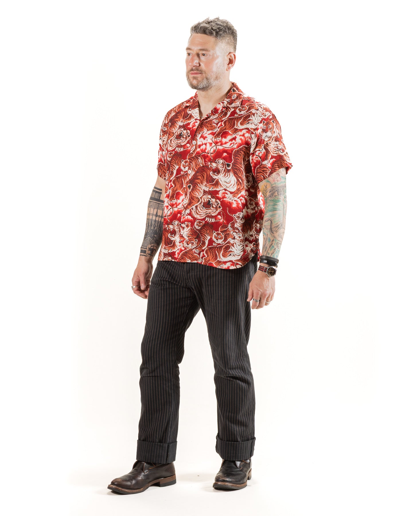 Hawaiian Shirt - Red Tiger