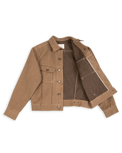High Low Jacket - 15oz Light Brown Denim