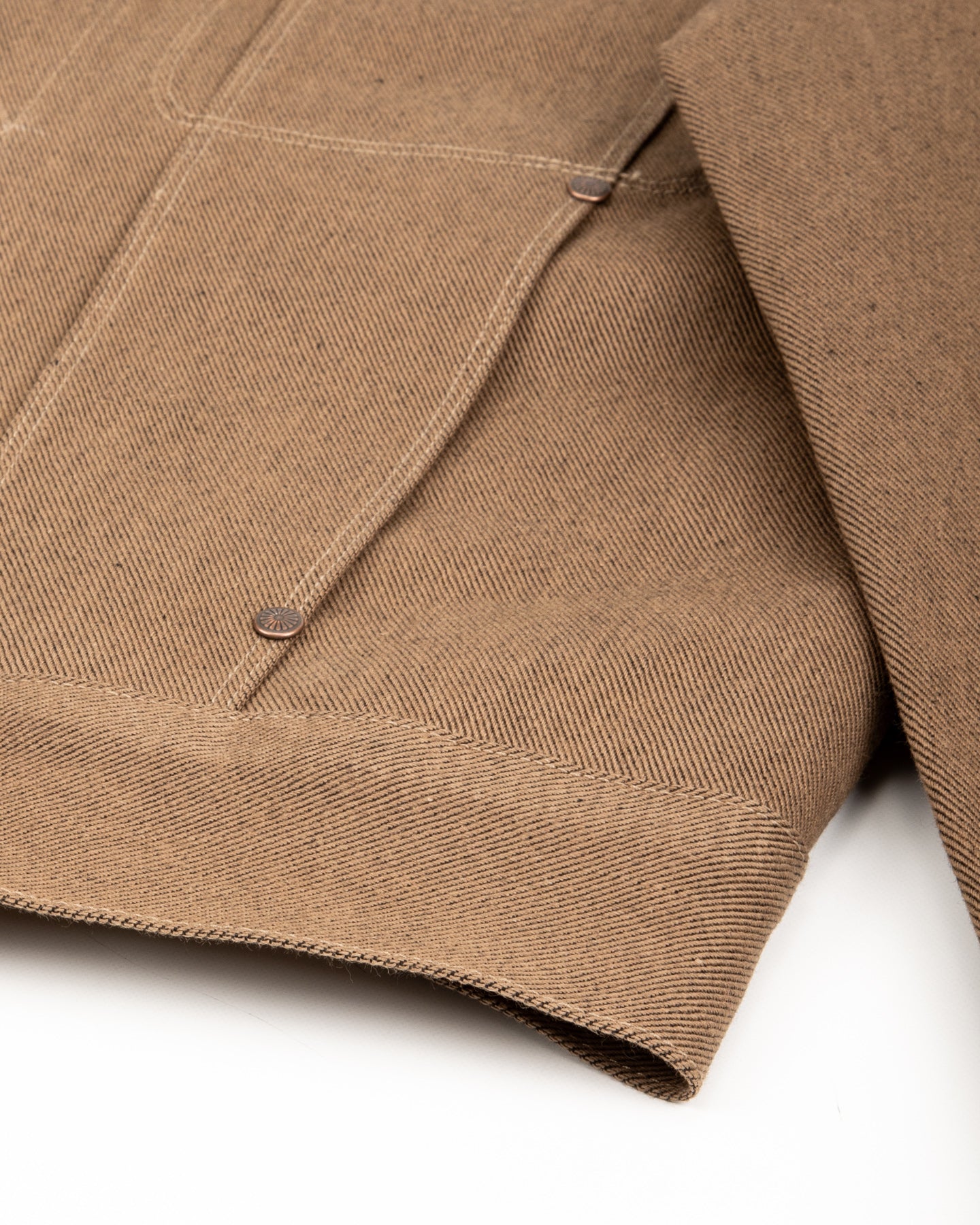 High Low Jacket - 15oz Light Brown Denim