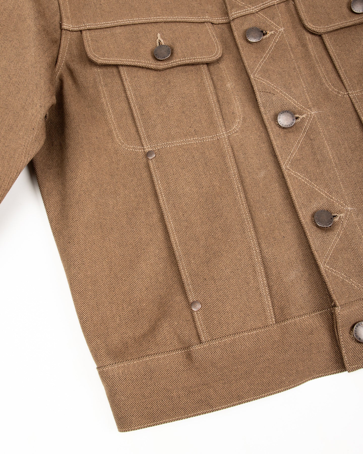 High Low Jacket - 15oz Light Brown Denim