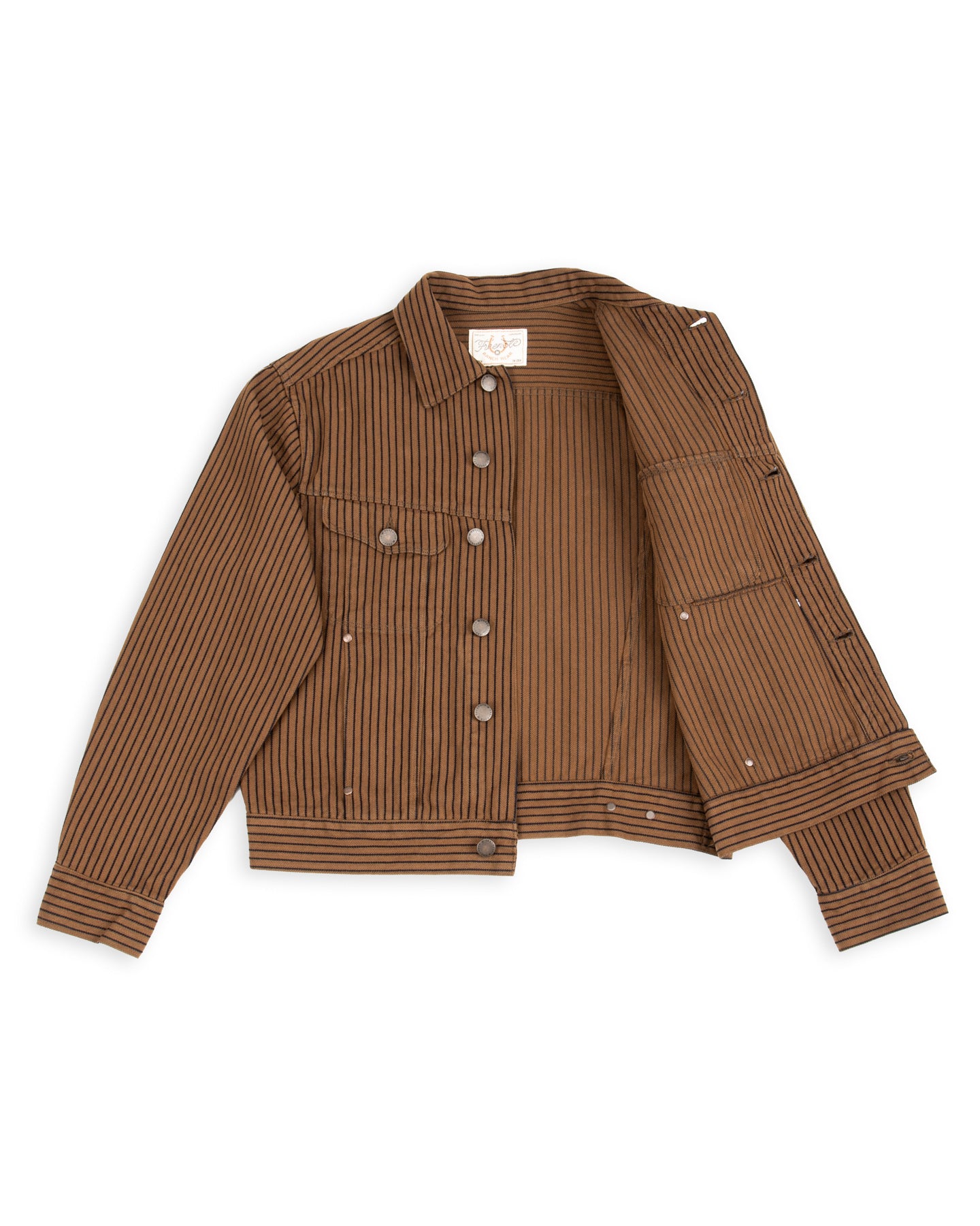 High Low Jacket - Brown Herringbone Dobby