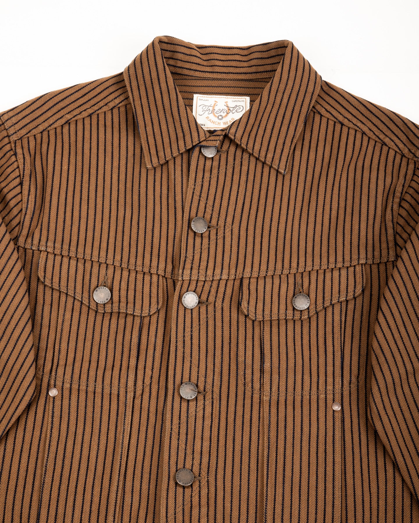 High Low Jacket - Brown Herringbone Dobby
