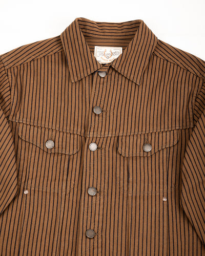 High Low Jacket - Brown Herringbone Dobby
