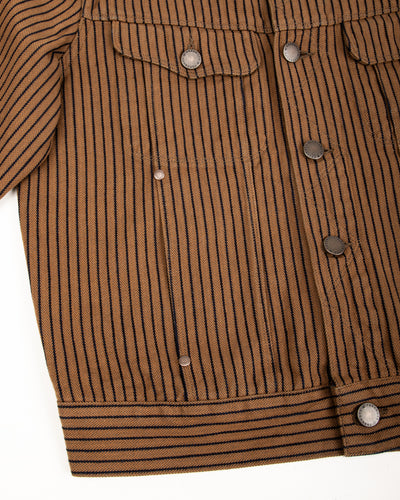High Low Jacket - Brown Herringbone Dobby