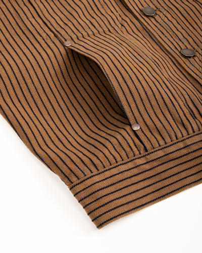 High Low Jacket - Brown Herringbone Dobby